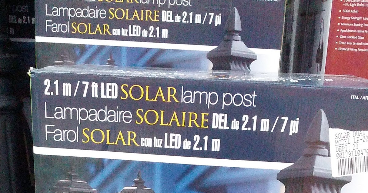 Reflection International 7ft LED Solar Dual Head Lamp Post Costco