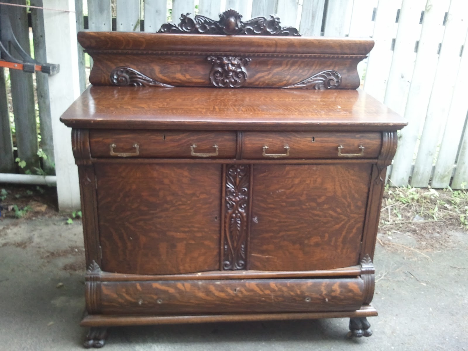 John Mark Antiques Conservator Quarter Sawn Oak Buffet Ca This Buffet Had Some Damage To The Drawers And Doors
