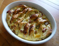 rhubarb bread and butter pudding