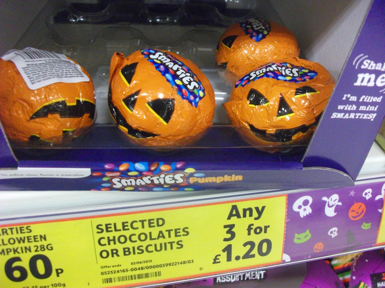 Halloween Stuff Tesco Slime Cookies, Chocolate Skulls, Krispy Kreme