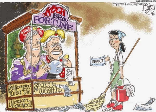 Koch Brothers Fortune-Telling Booth promising 