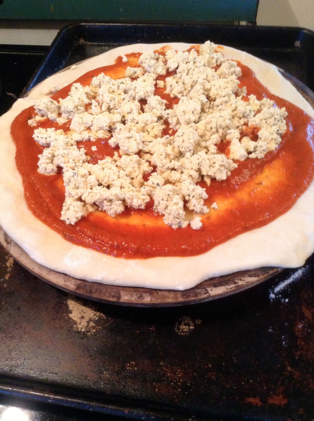 megbakes Basil Tofu Pizza