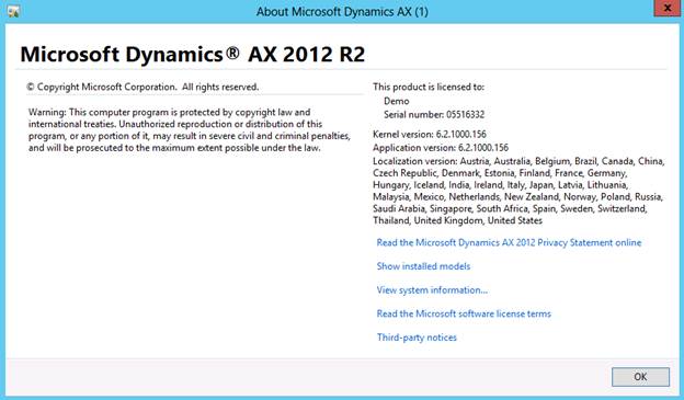Microsoft Dynamics Ax 2012 R2 Demo Vm