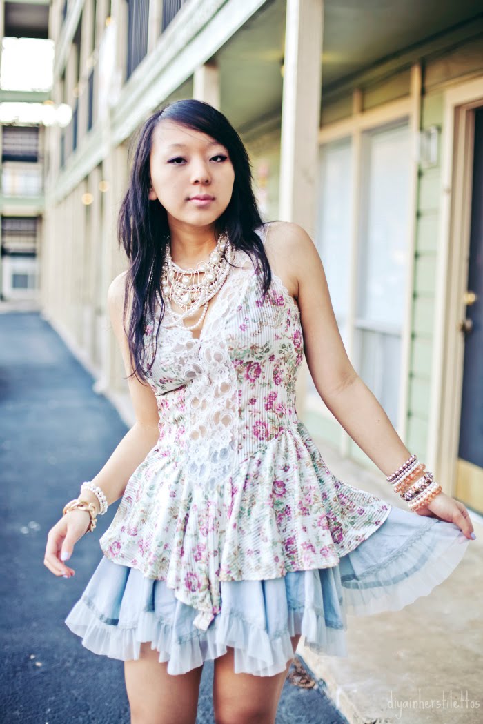 rococo, dog and pony vintage floral romper one piece, asos tutu blue mini skirt, casadei nude patent pumps, forever 21 pearl necklaces, amrita singh gold pearl necklace, pearl bracelets jewelry, fashion blog, austin fashion blog, austin street style, texas, diya liu
