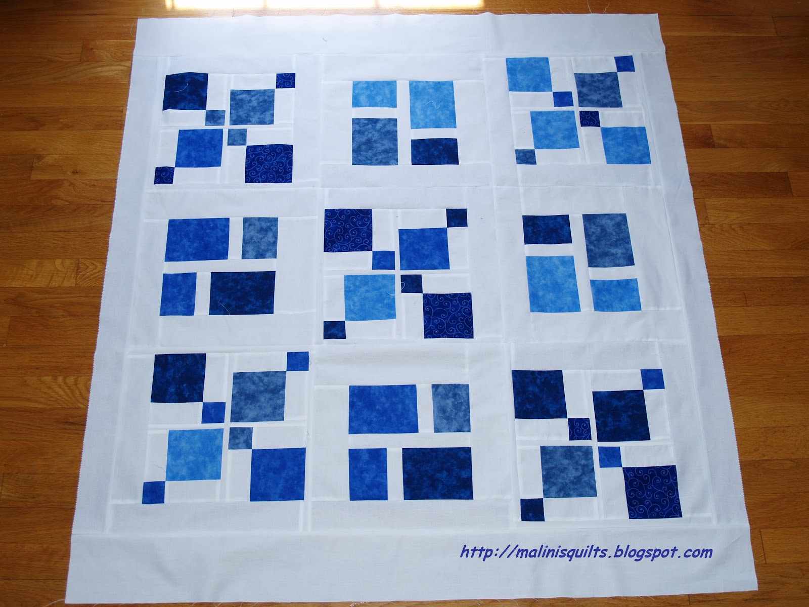 Shades Of Blue Modern Quilt