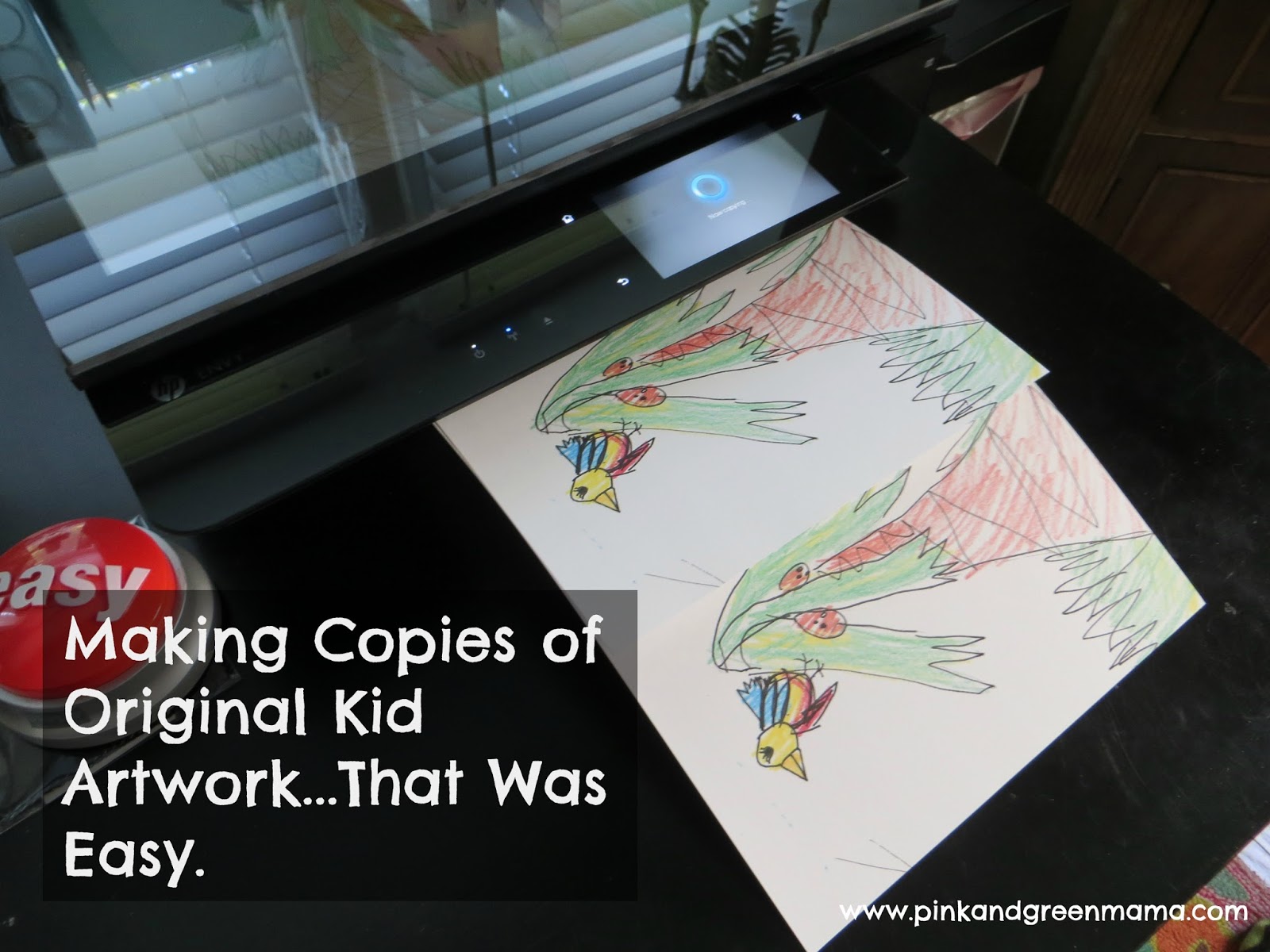 Pink and Green Mama Inkjet Printer Craft Display Kid's Art with DIY