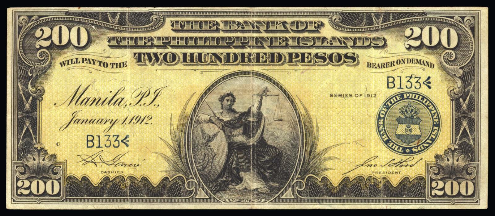 200 Pesos Philippine Bank Note 1912World Banknotes & Coins Pictures