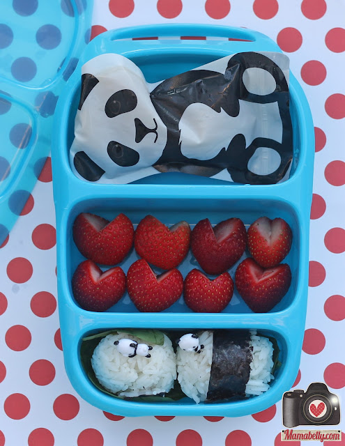 Panda Onigiri school lunch in Goodbyn lunchbox - mamabelly.com