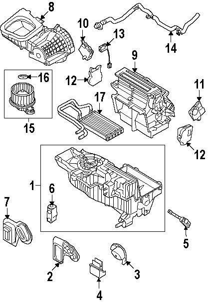 Diagrams - Ford Taurus X 2008 Evaporator Parts