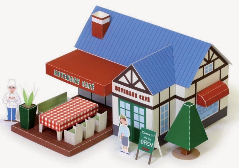 PAPERMAU Beverage Café Playset Paper Model For Kids by Kirin