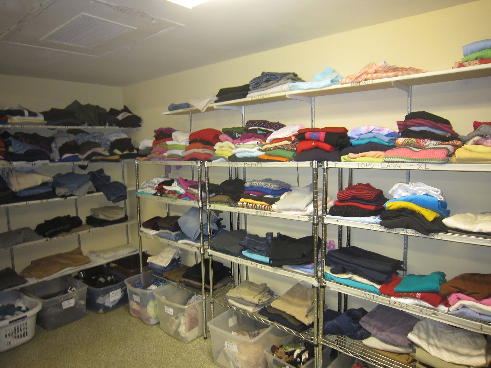 Clothes On Shelves