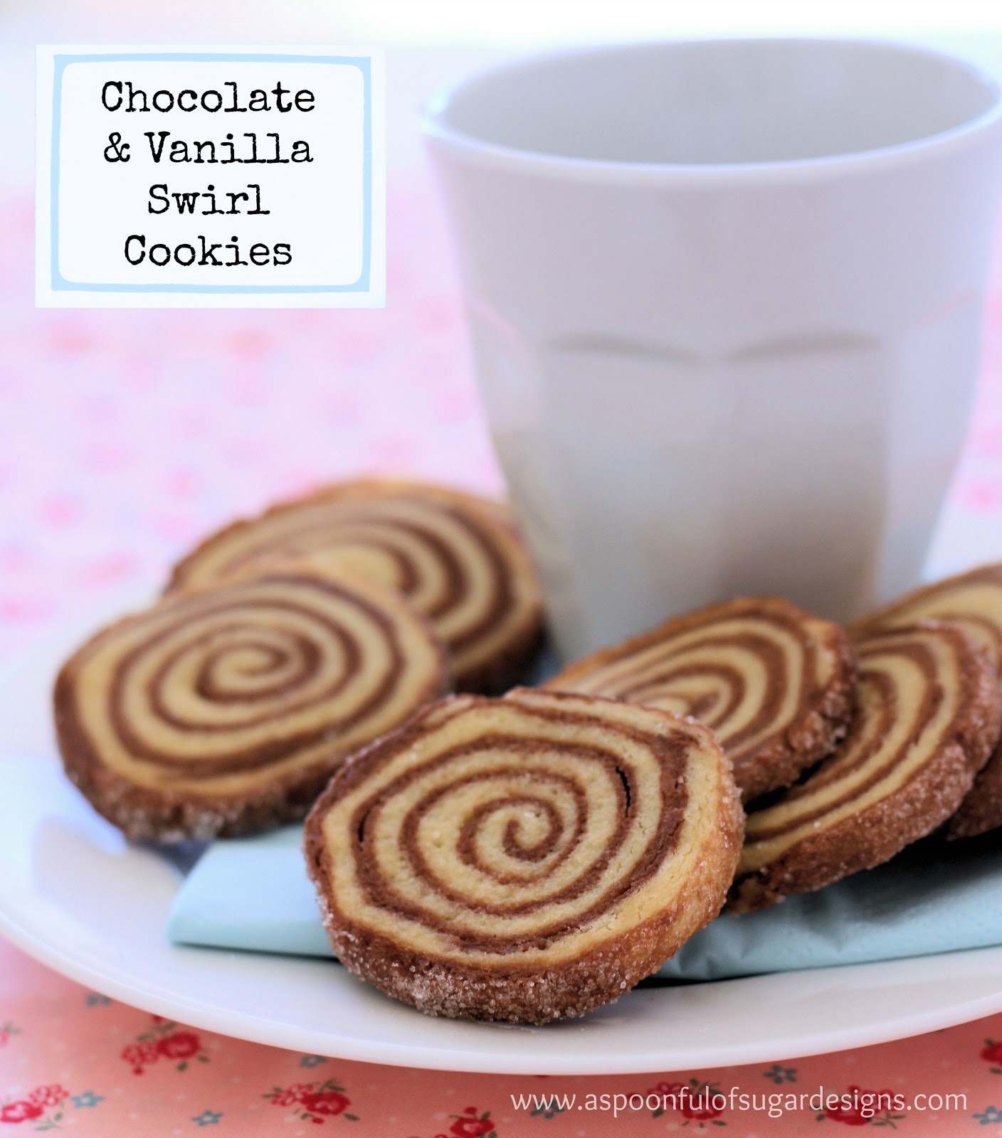 Chocolate and Vanilla Swirl Cookies.