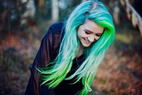 3. Blue and green hair highlights - wide 2