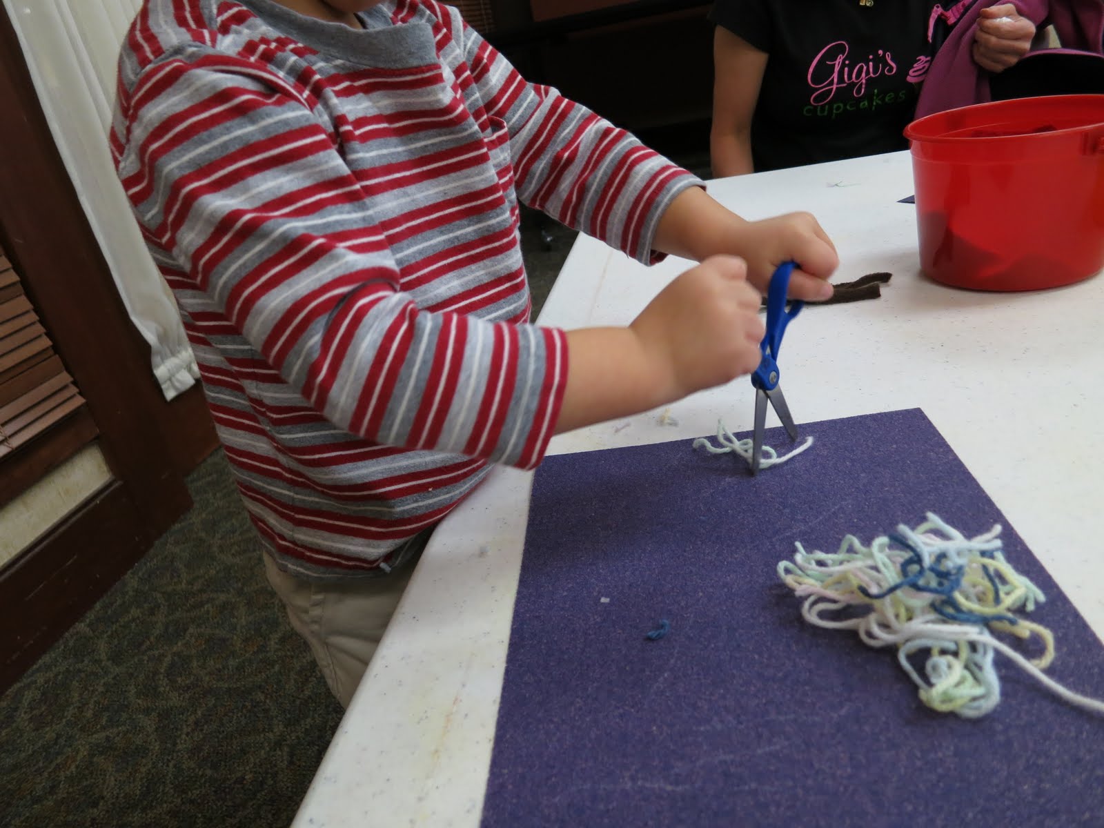 Toddler Art Class Sandpaper + String library makers