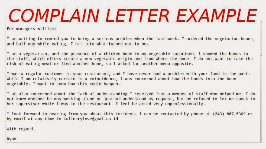 Complaint Airline Letter Template