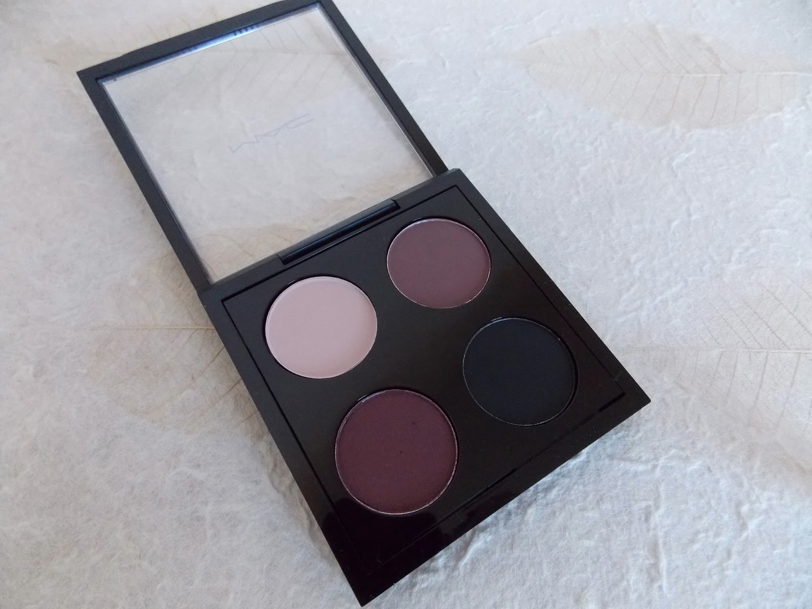 MAC Eye Shadows in Yogurt, Blackberry, Sketch and Carbon MAC Eye Shadows in Yogurt, Blackberry, Sketch and Carbon