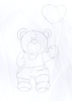 "desenho de ursinho com balão azul"