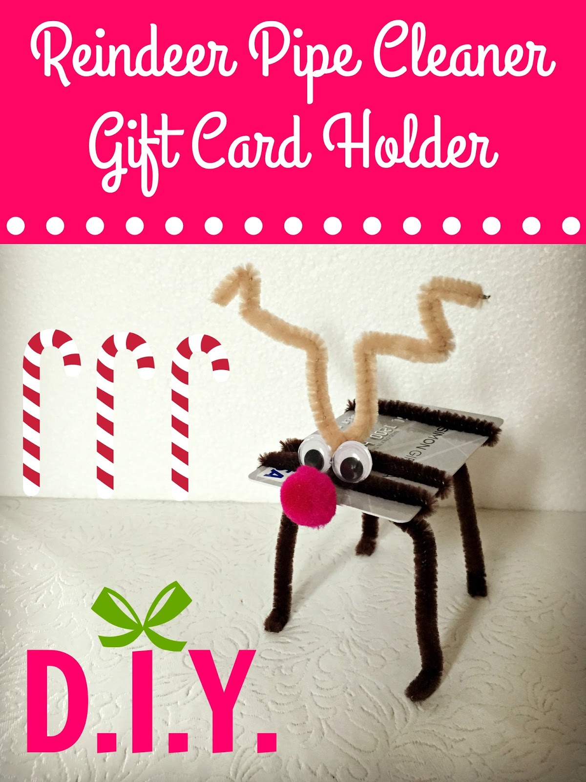 WhiMSy love DIY Reindeer Pipe Cleaner Gift Card Holder + GIVEAWAY!