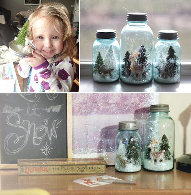 DIY Snow Globes Using Blue Mason Jars Haverkamp Des Moines