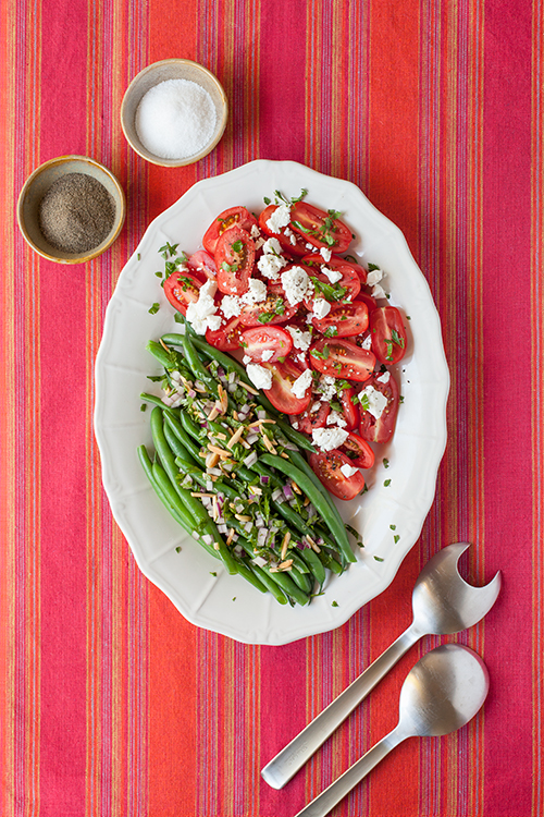 Greek Vegetarian Green Bean, Tomato and Feta Salad