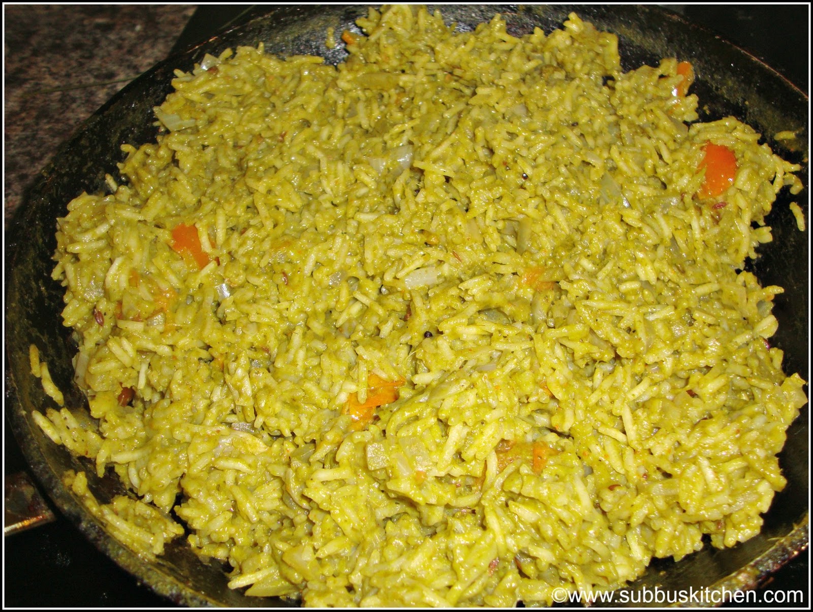 Coriander Leaves(Kothamalli) Pulao Subbus Kitchen