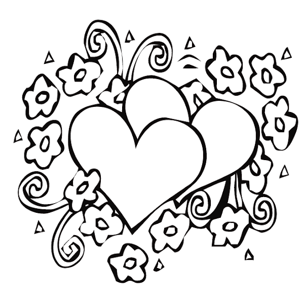 Flower Heart Coloring Pages