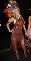 Aubrey O'Day in a Indian Halloween Costume 2012