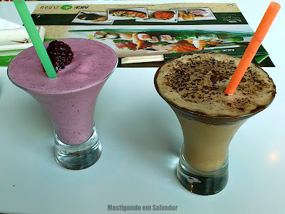 Aice Zushi: Creme de frutas Vermelhas e Mini Milkshake de Café e Creme de Avelã