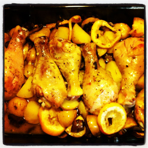 DoughMestic Diva Chicken Drumsticks with Lemon White Wine Butter Sauce