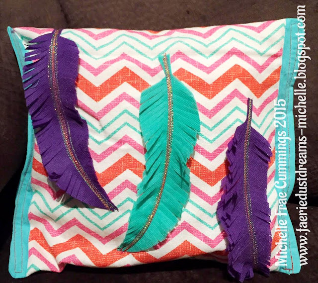 Faerie * Dust * Dreams Make a Feather Decorated Pillow with OlyFun!