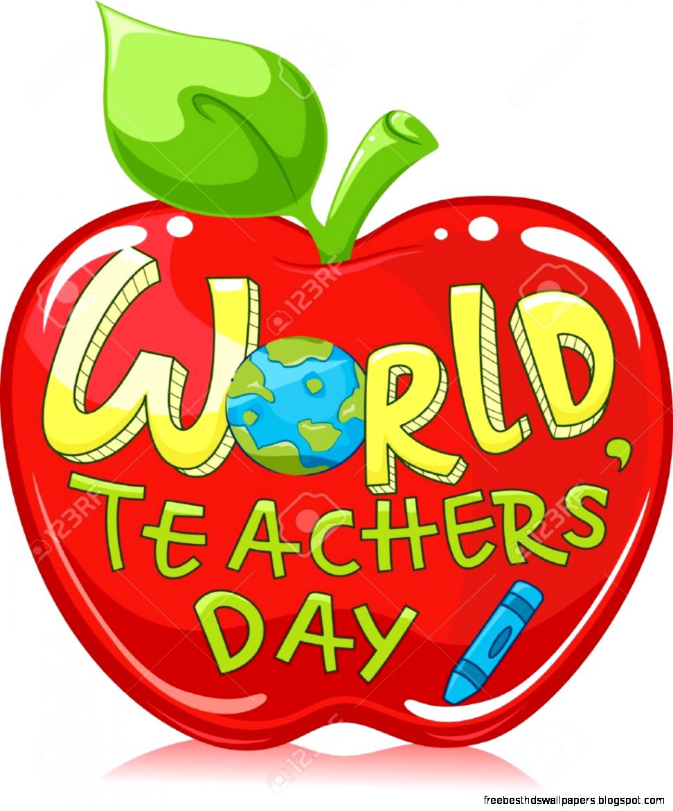 Illustration Of A Large Red Apple With The Words World Teachers Illustration Of A Large Red Apple With The Words World Teachers