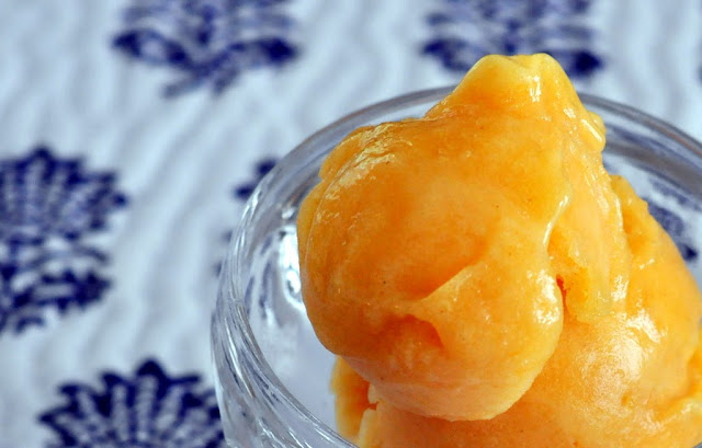 Summer Peach and Lavender Sorbet | Taste As You Go