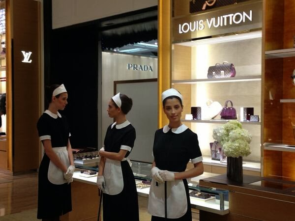 Ladies Becoming Maids: Louis Vuitton Models in Traditional Maid