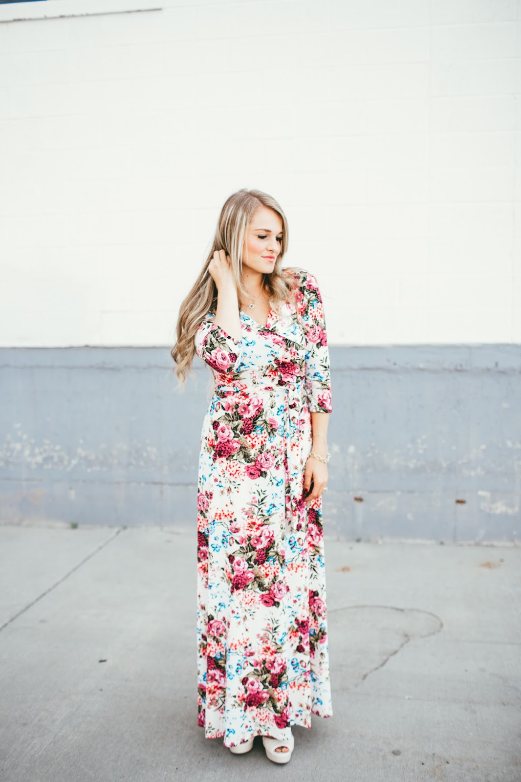 Fashion & Lifestyle Floral Maxi Dress feat. Pink Blush