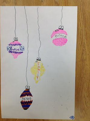 Fourth Grade Art Variety Negative Positive Space Design Christmas Ornaments