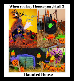 Crochet Halloween Haunted House +Christmas Gingerbread +Connie's Portable Doll House Patterns©