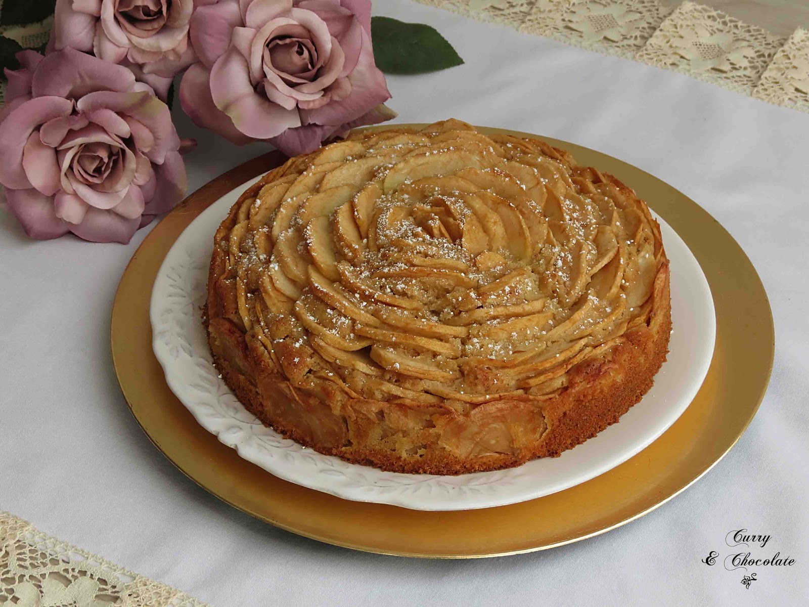Bizcocho rosa de manzana – Rose apple cake Bizcocho rosa de manzana – Rose apple cake