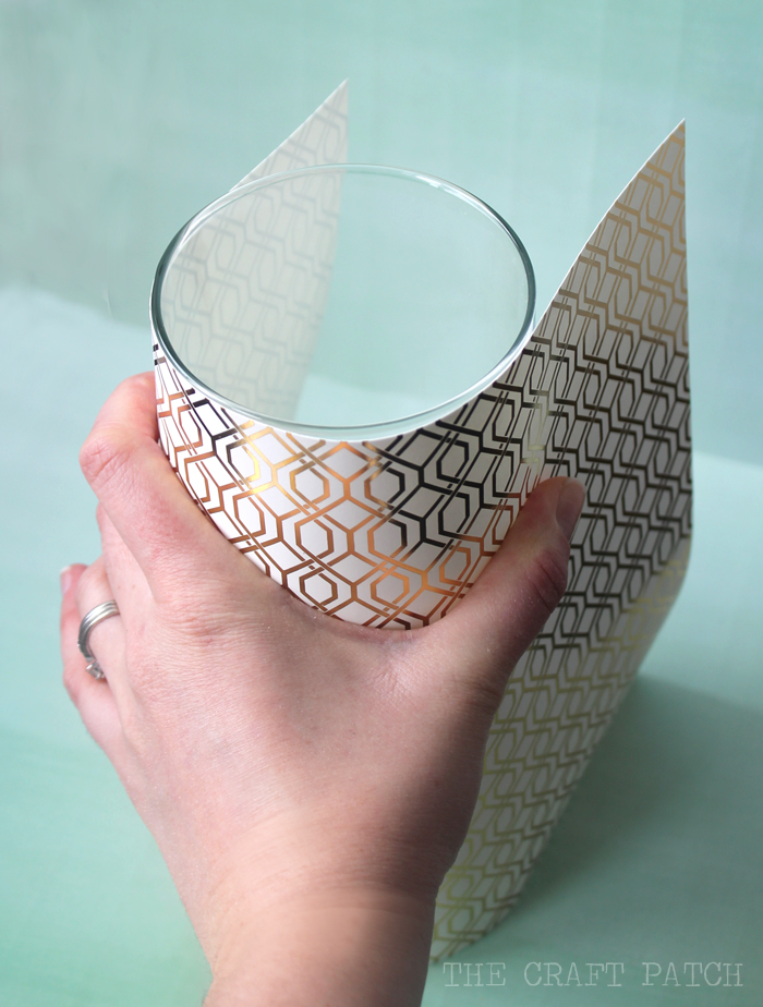 DIY Geometric Metallic Vase