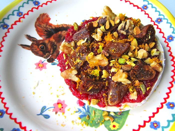Baked Brie w/ Cranberry Relish & Figs