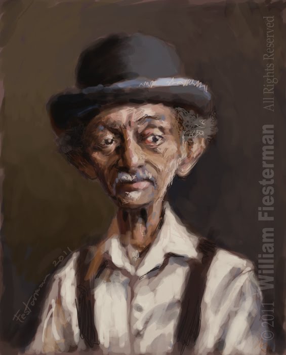 black man painting