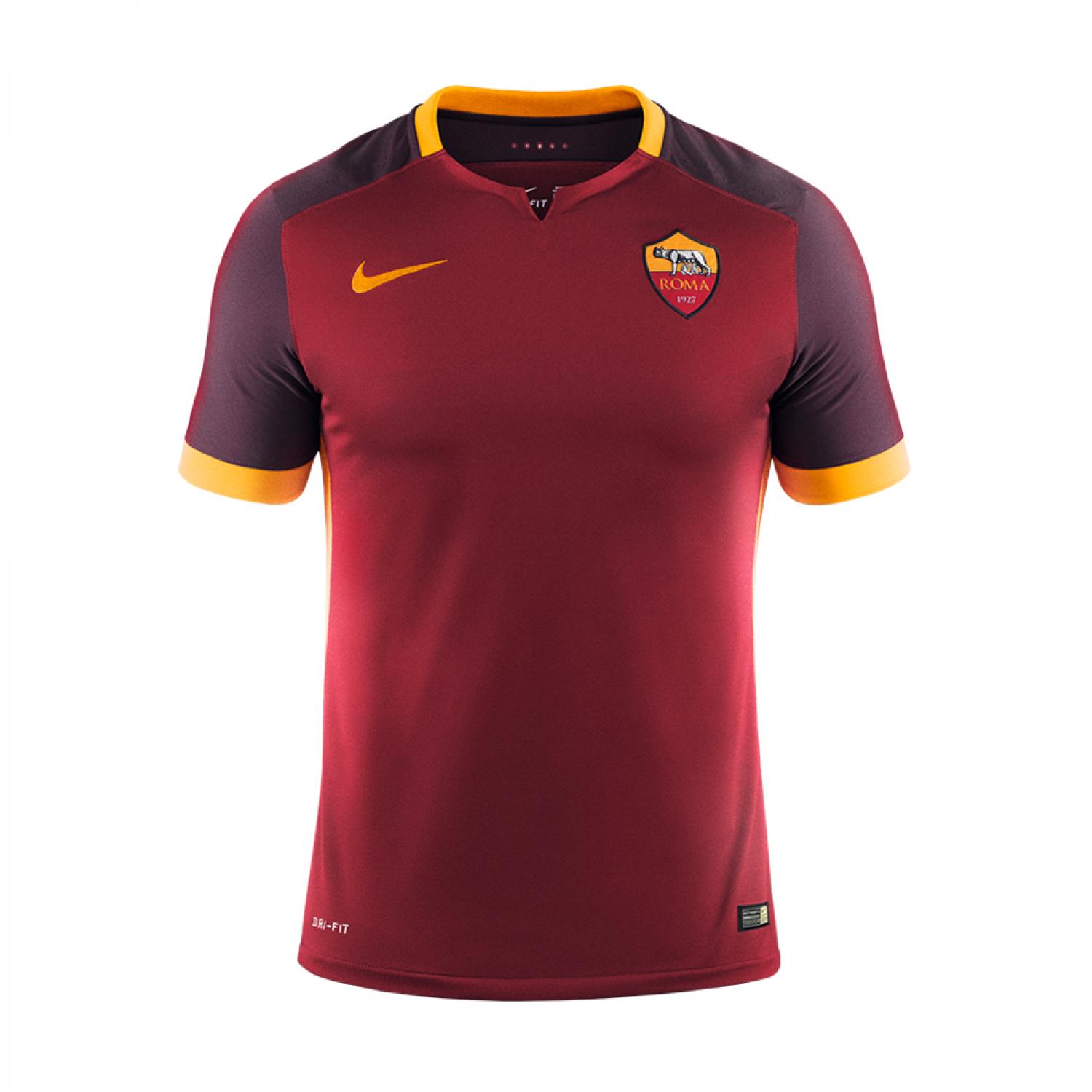 mas baratos calidad tailandia camisetas de futbol futbol chandal nba camisetas: 2015/16 AS ROMA Primera equipacion camisetas thai calidad