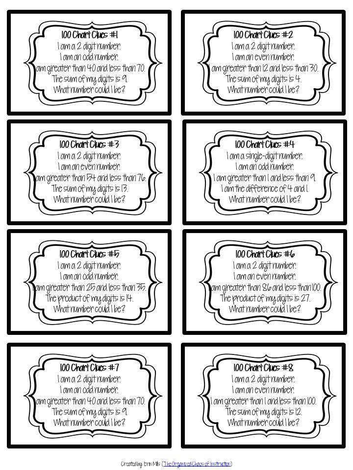 The Organized Chaos Of Instruction: 100 Chart Activities-What Number