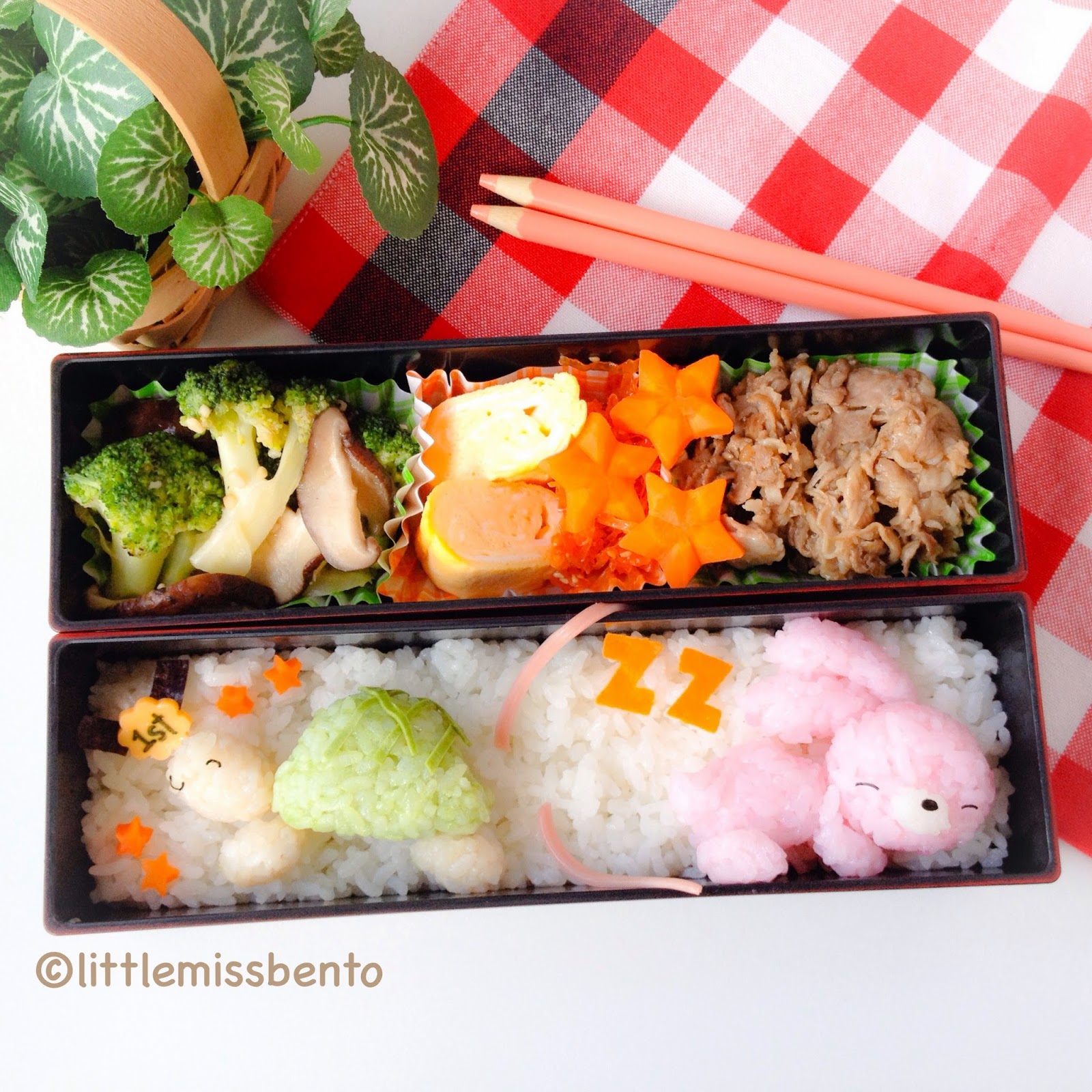 The Tortoise And The Hare Bento ウサギとカメのキャラ弁 Little Miss Bento