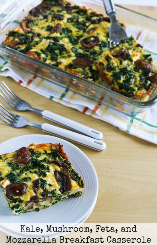 Kale, Mushroom, Feta, and Mozzarella Breakfast Casserole Kalyn's Kitchen