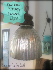 Faux easy mercury pendant light using Kryon's Looking Glass Spray Paint