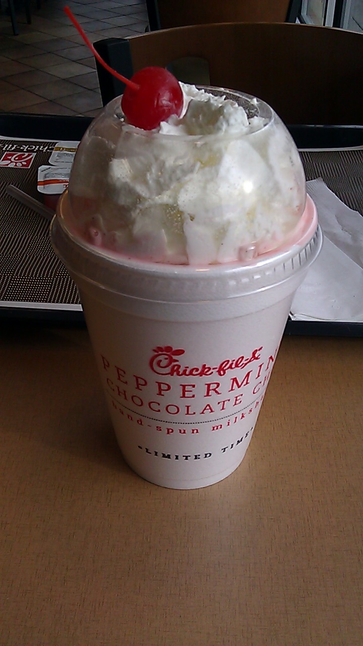 Chick fil a peppermint milkshake lulibritish