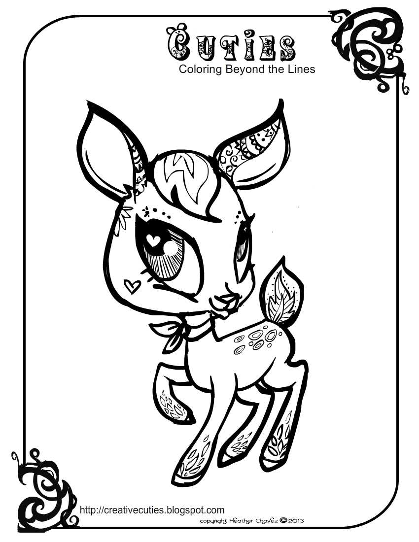 creative cuties deer coloring page