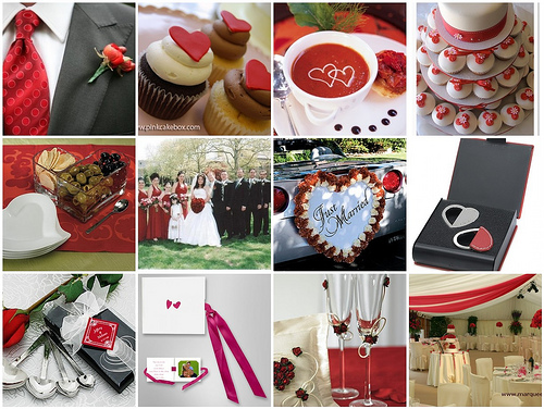 red and white weddings