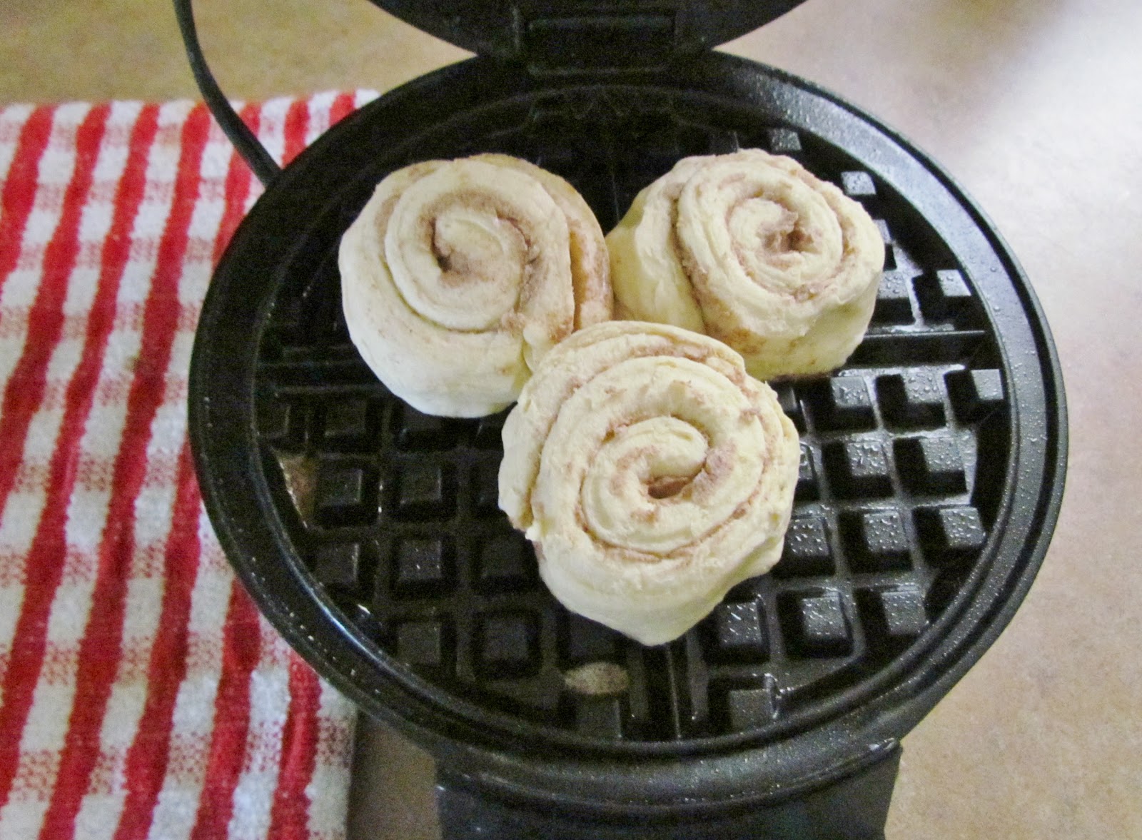 Mini Cinnamon Roll Waffles The Country Cook