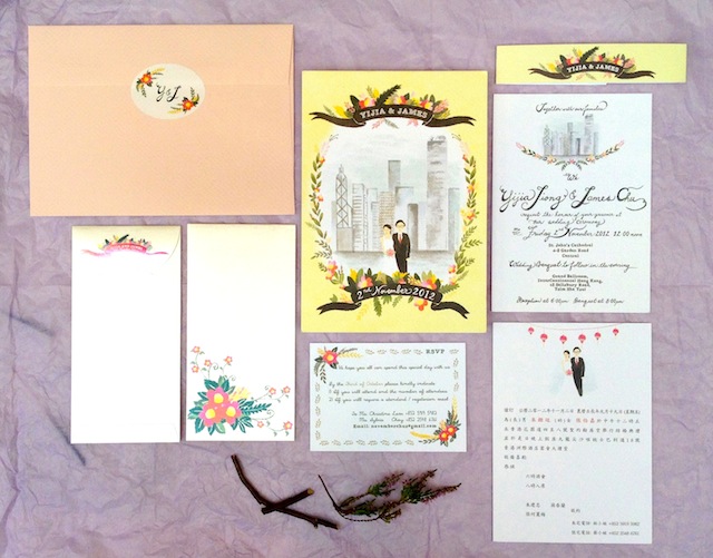 Kalo Make Art Bespoke Wedding Invitation Designs "Sweet Hong Kong
